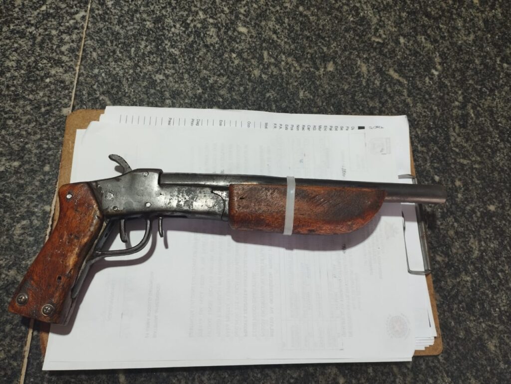 Arma utilizada no crime em são miguel divulgação pcto
