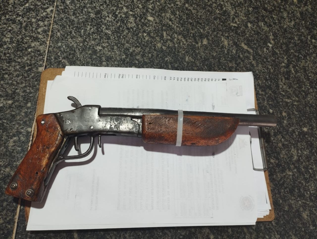 Arma utilizada no crime em são miguel divulgação pcto